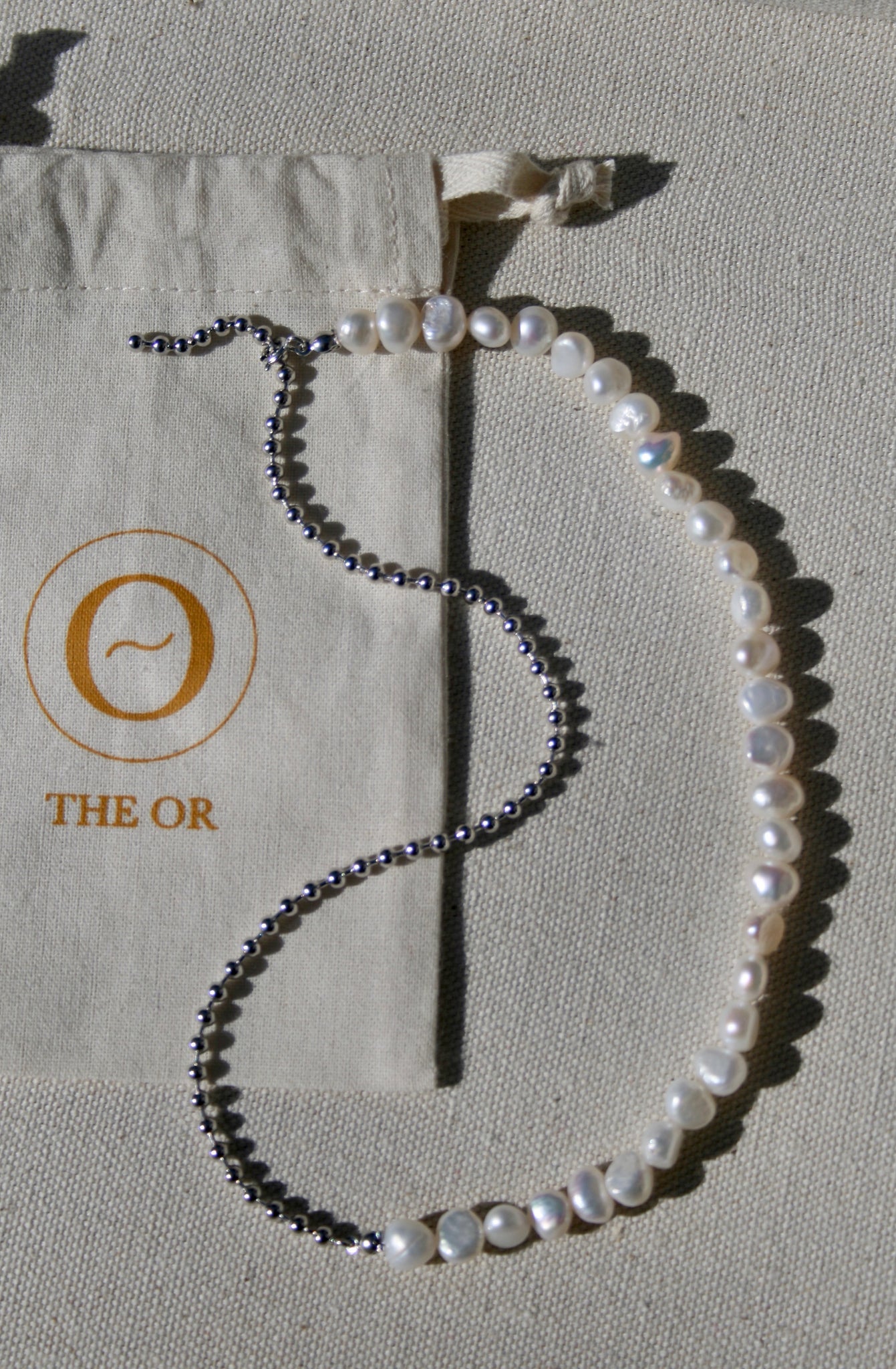 Half Pearl Chain Necklace