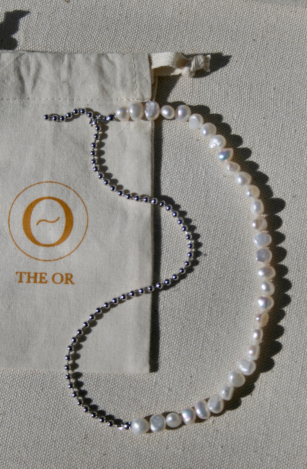 Luna Half Pearl Chain Necklace