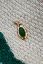 Load image into Gallery viewer, Vintage Green Etched Gold Charm Pendant
