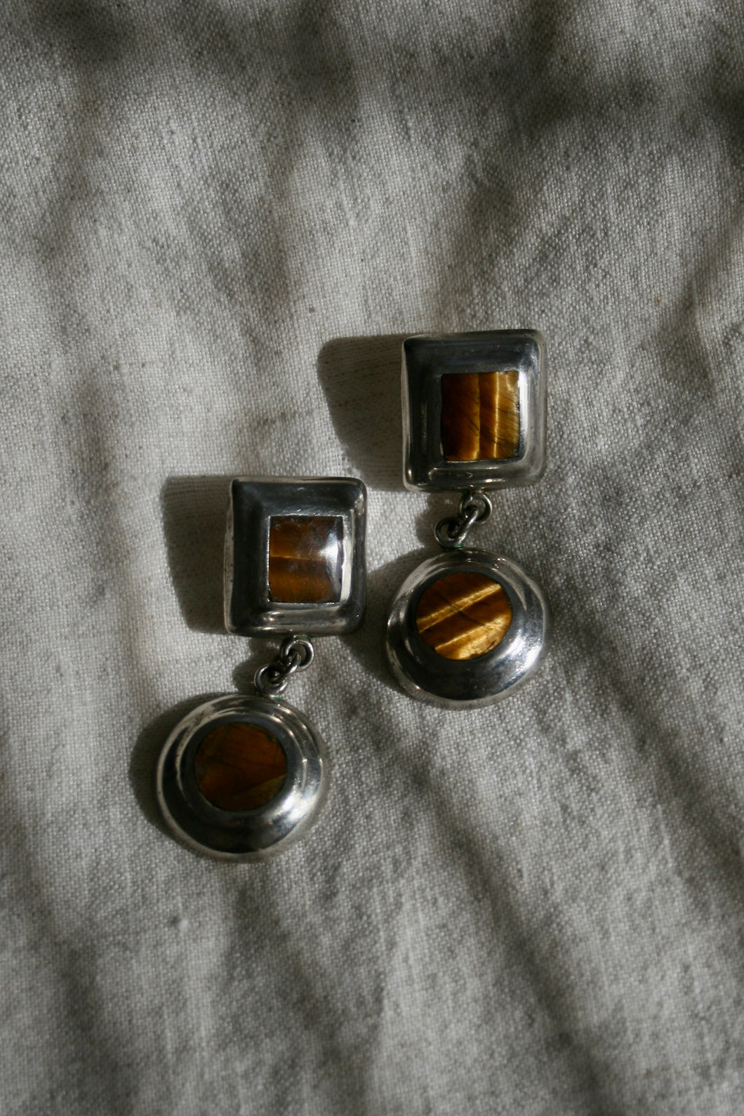 Vintage Tiger's Eye Drop Earrings